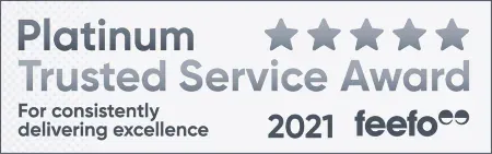 Feefo Platinum Trusted Service award 2021