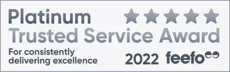 Feefo Platinum Trusted Service award 2022